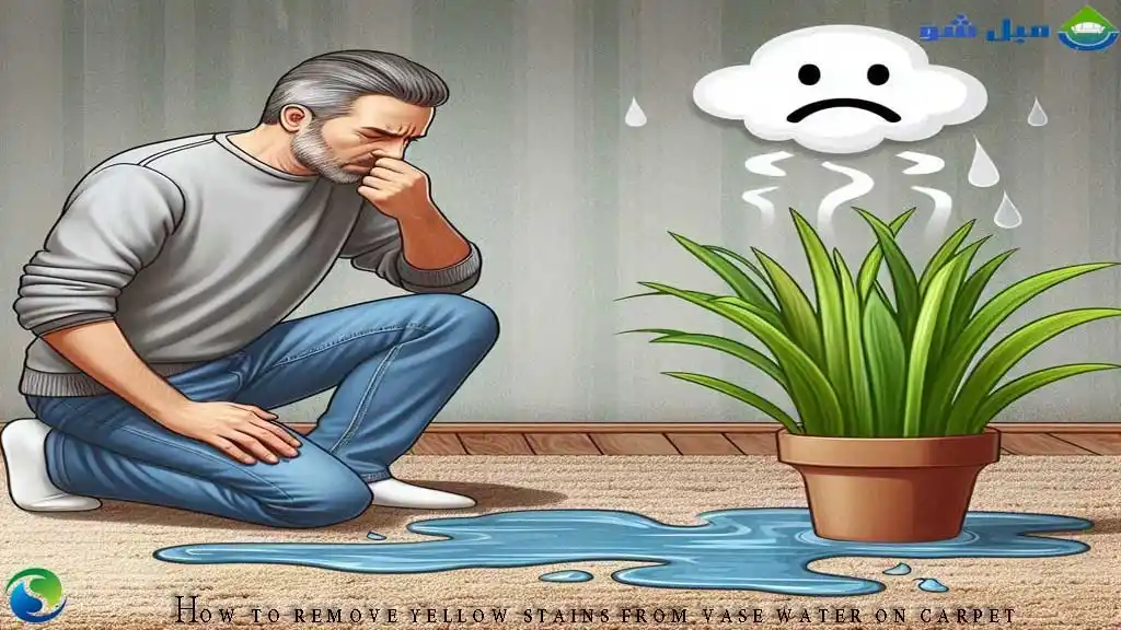پاک کردن زرد اب گلدان روی موکت