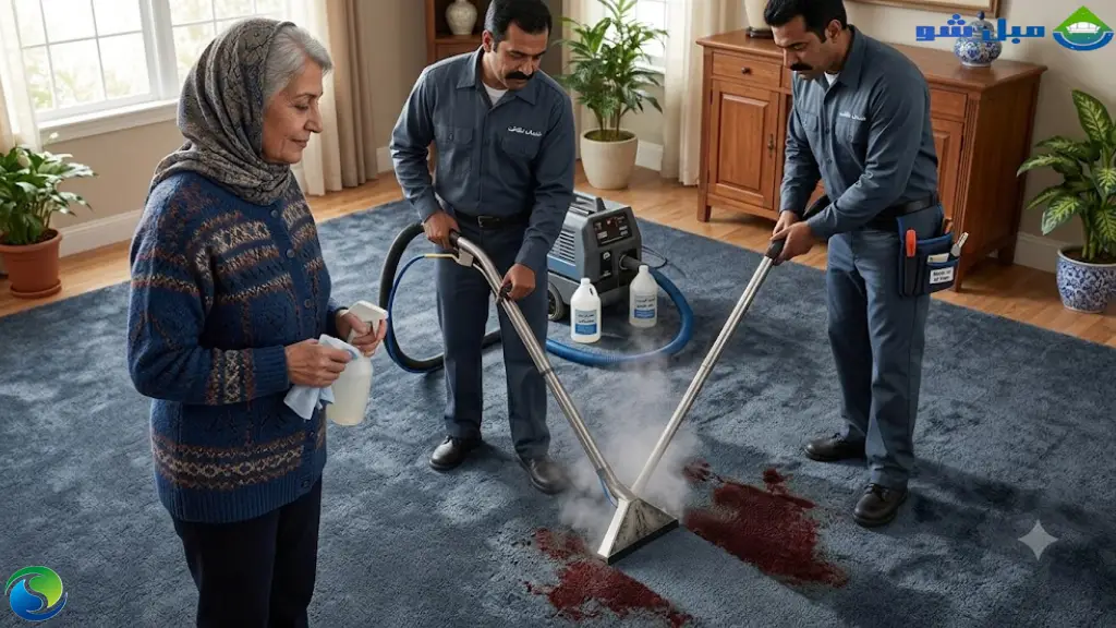 خدمات حرفهای برای پاک کردن لکه خون از روی موکت